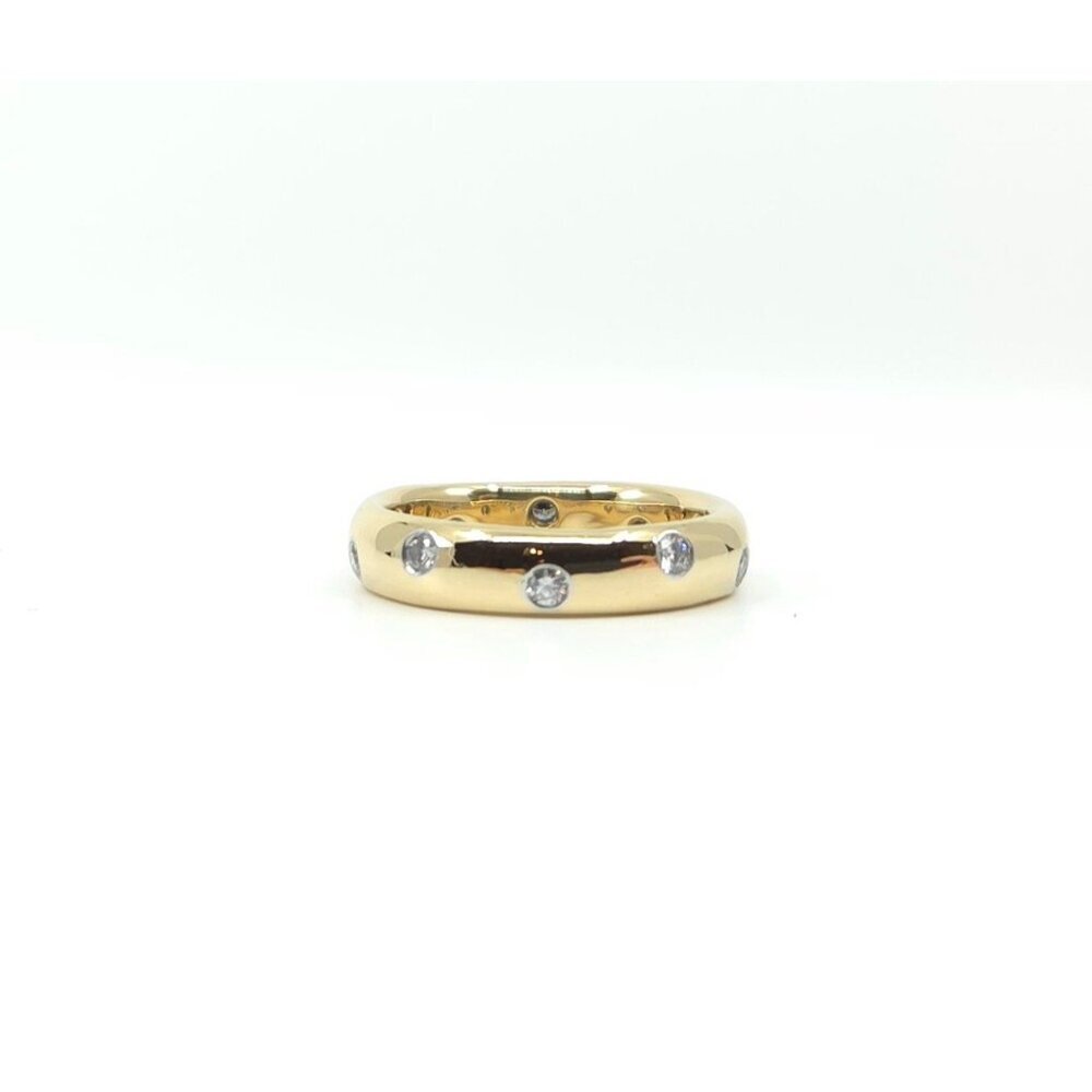 Tiffany & Co Platinum and 18kt Yellow Gold Etoile Diamond Band 4mm Size 5 - Picture 5 of 9